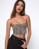 Image of Zipshi Crop Top in Rar Leopard Brown