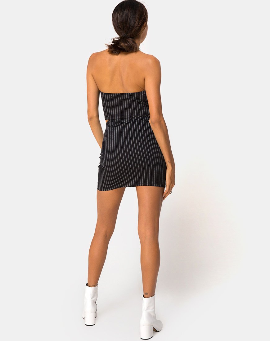 Image of Zipshi Top in Pinstripe Black