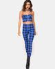 Image of Jolim Tapered Trouser in Tartan Blue