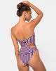 Image of Zolly Cutout Swimsuit in Triple Stripe