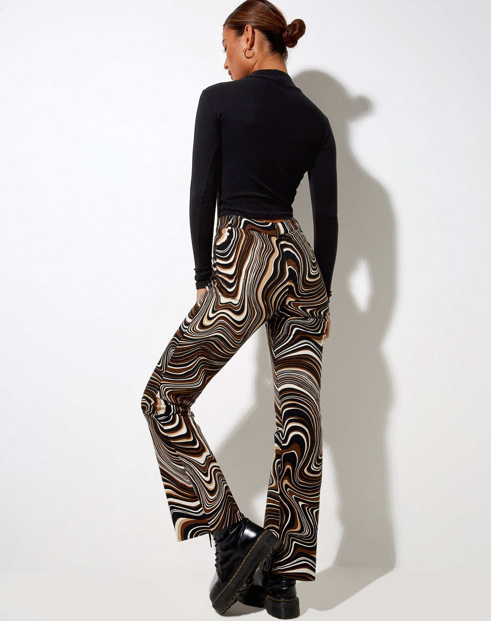 Zoven Flare Trouser in 70's Ripple