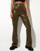 Image of Zoven Flare Trouser in Croc Pu Dirty Khaki