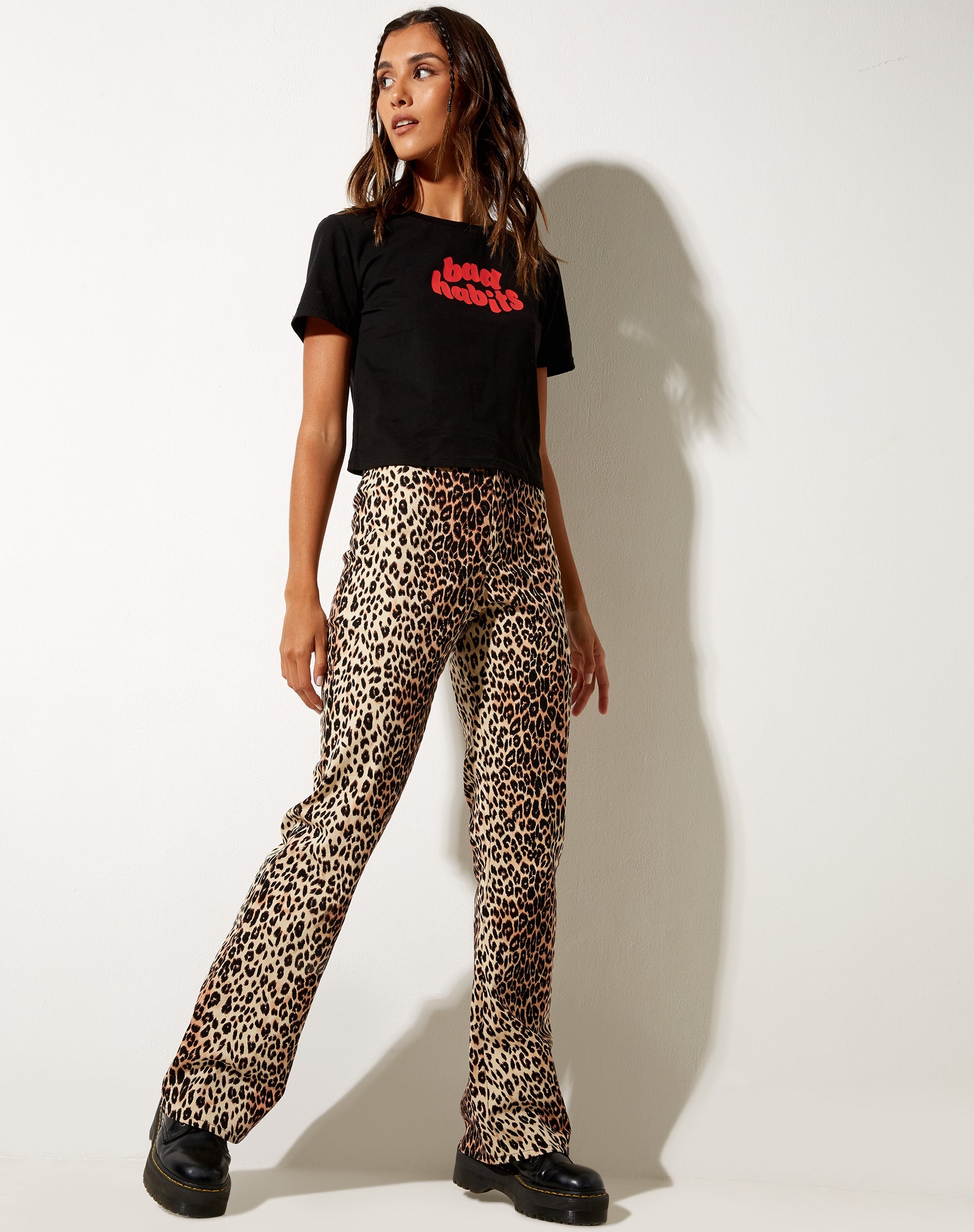 Image of Zoven Flare Trouser in True Leopard