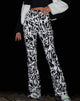 Image of Zoven Flare Trouser in Wrapped Gothic Large Black and White