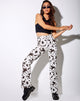 Image of Zoven Flare Trouser in Mini Cow Black and White