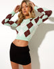 Image of Zuki Jumper in Argyle Green Cream and Brown