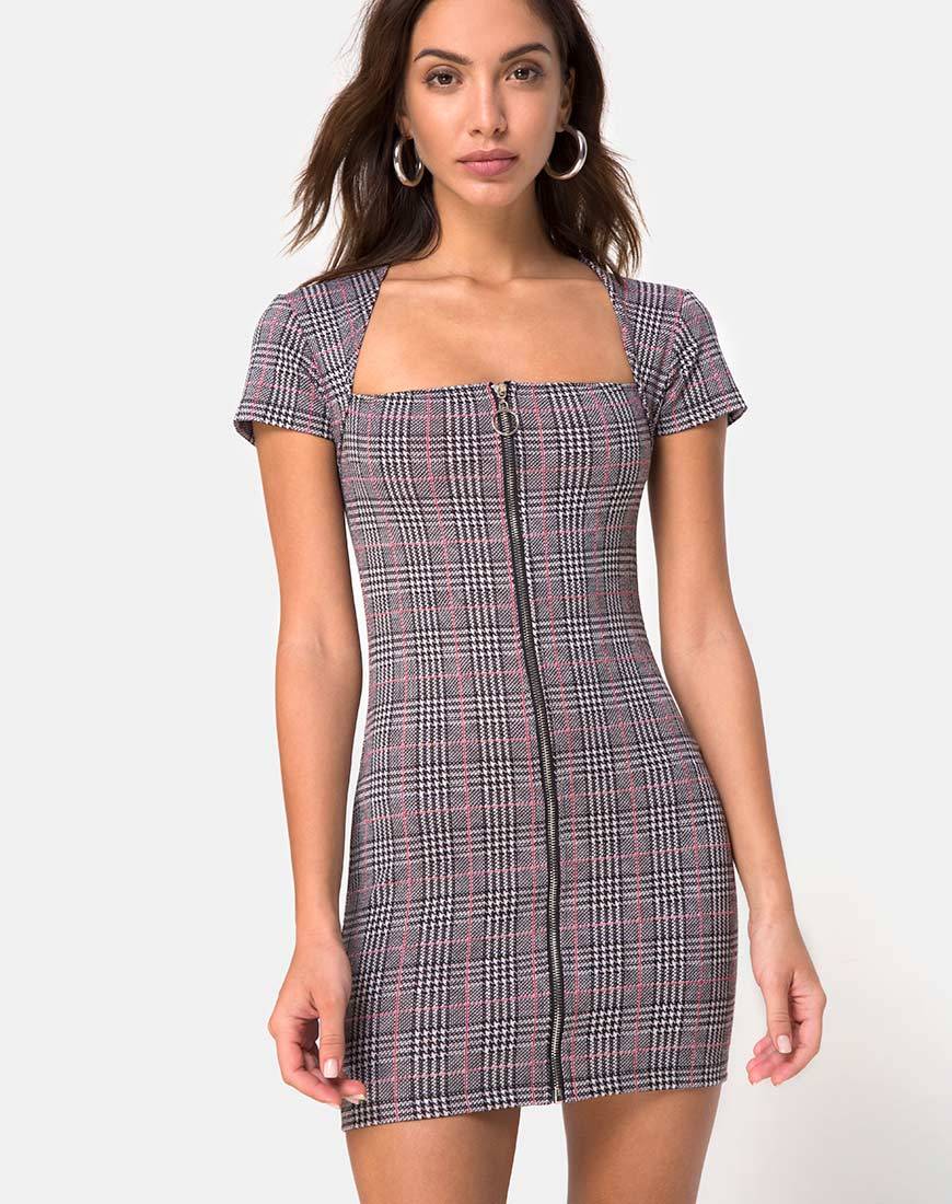 Image of Zileah Shift Dress in Charles Check Blush