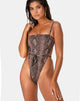 Image of Hiwa Swimsuit in Snake Taupe