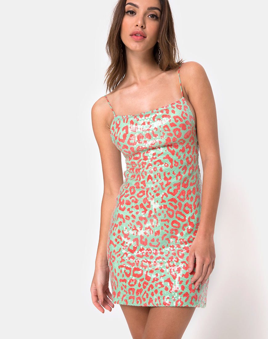 Pink Cheetah Print Bodycon Dresses