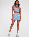 image of Riani Mini Skirt in Cute Floral Daisy Lilac and Blue
