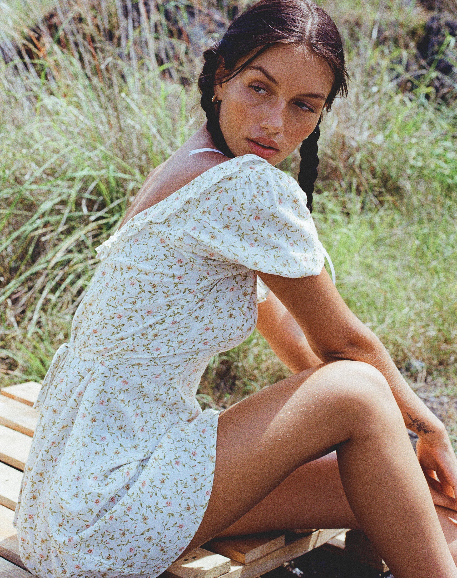 Mistress Rocks White Tiered Mini Dress White Floral Print Short Sleeve Mini Dress Mistress Rocks White Tiered Mini Dress White Floral Print Short Sleeve Mini Dress