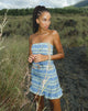 image of Takiyo Mini Dress in Colourpop Check Green and Blue