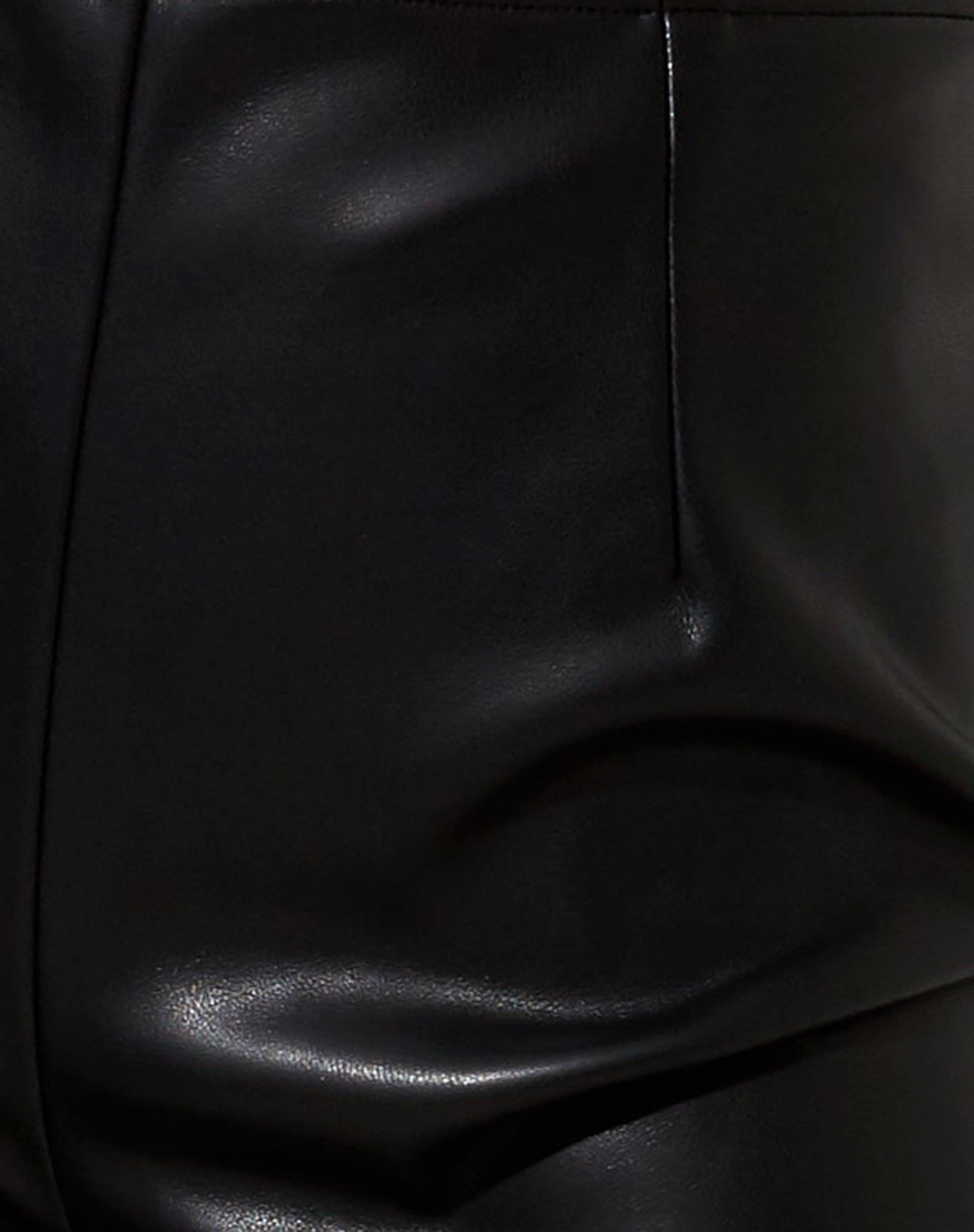 Black Leather Flared Trousers