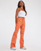 image of Zoven Flare Trouser in Retro Heart Orange